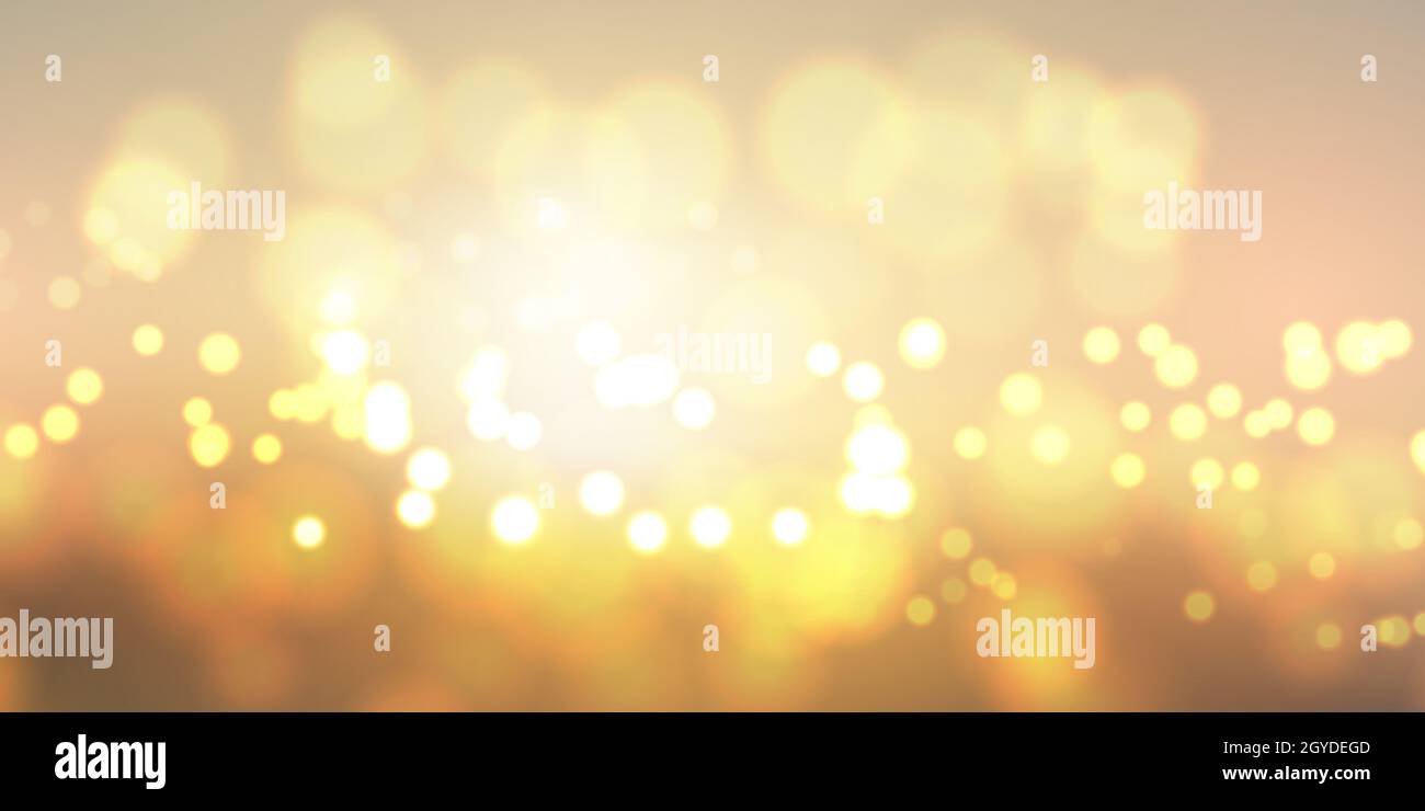Christmas background with golden bokeh lights design Stock Photo - Alamy
