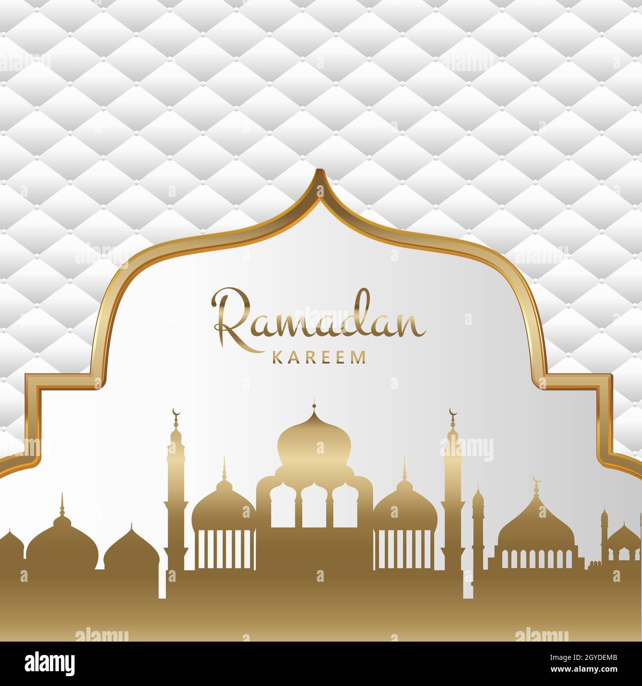 Gold and white decorative Ramadan Kareem background Stock Photo