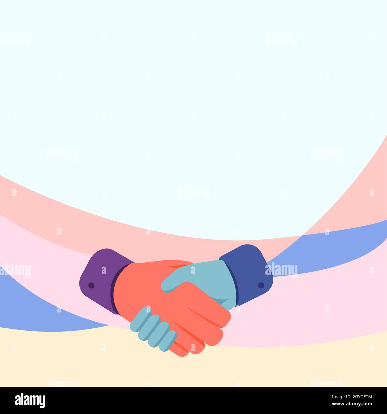 Hands Drawing In Handshake Position Showing Proper Greet Manner Stock ...