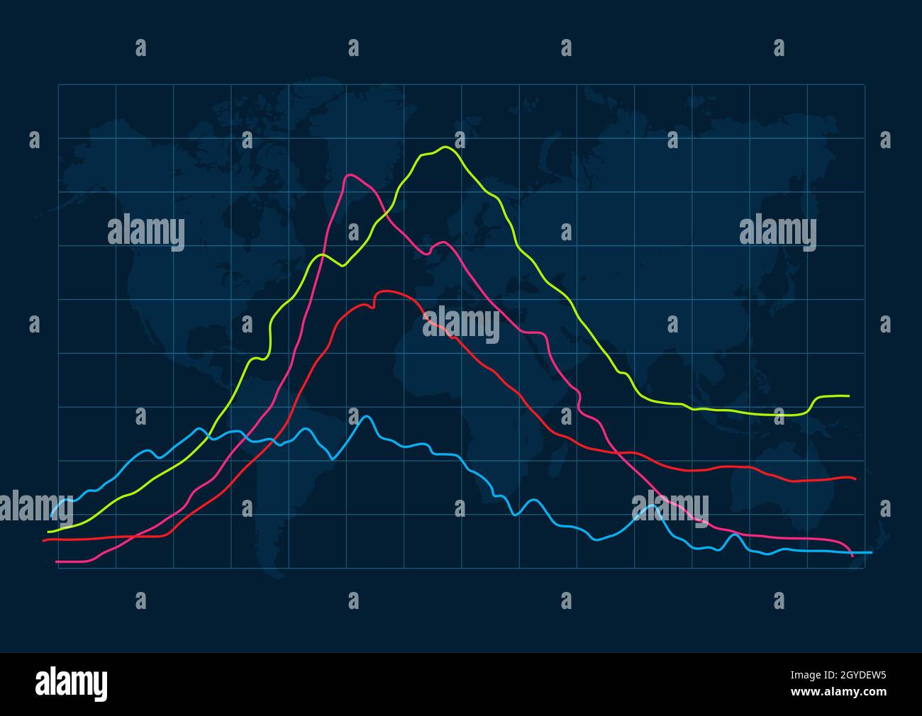 World map with graph design Stock Photo - Alamy