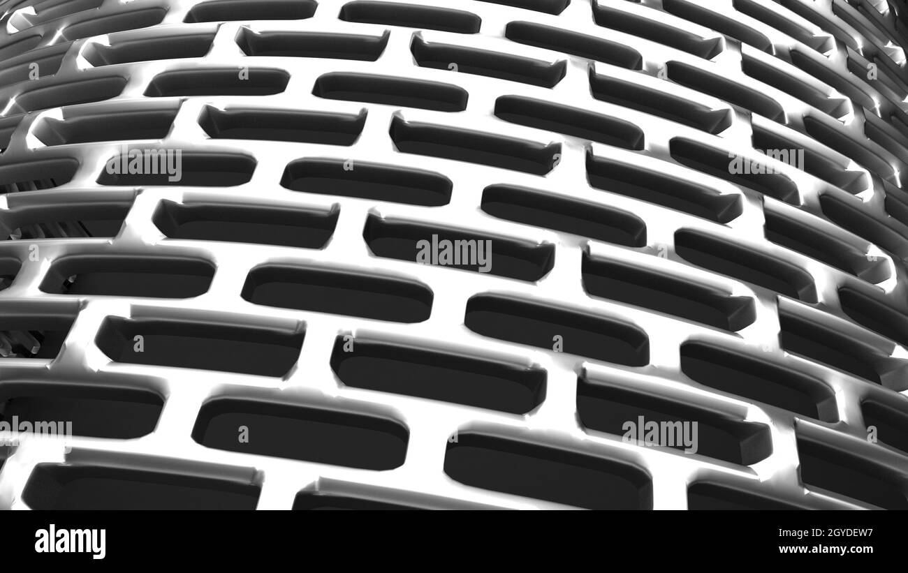 3d render of an Abstract Metal Grille Background Stock Photo