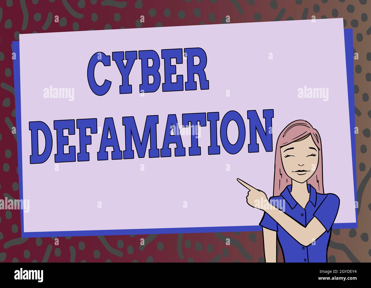 Text sign showing Cyber Defamation, Word Written on slander conducted via digital media usually by Internet Creating Interesting Short Stories Online, Stock Photo