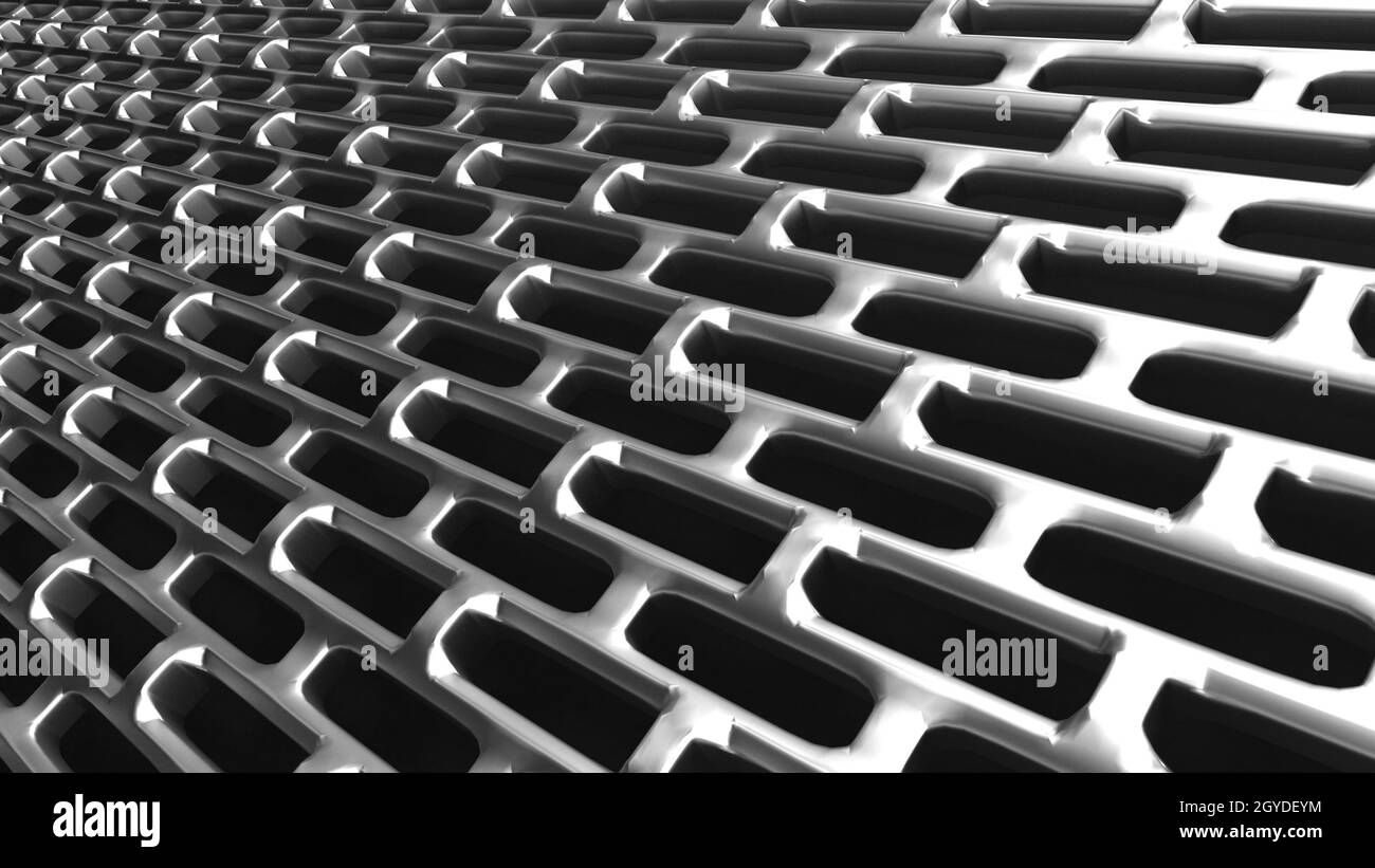 3d render of an Abstract Metal Grille Background Stock Photo