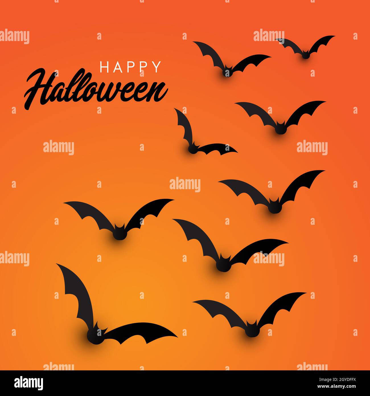 Halloween background with flying bats design Stock Photo - Alamy