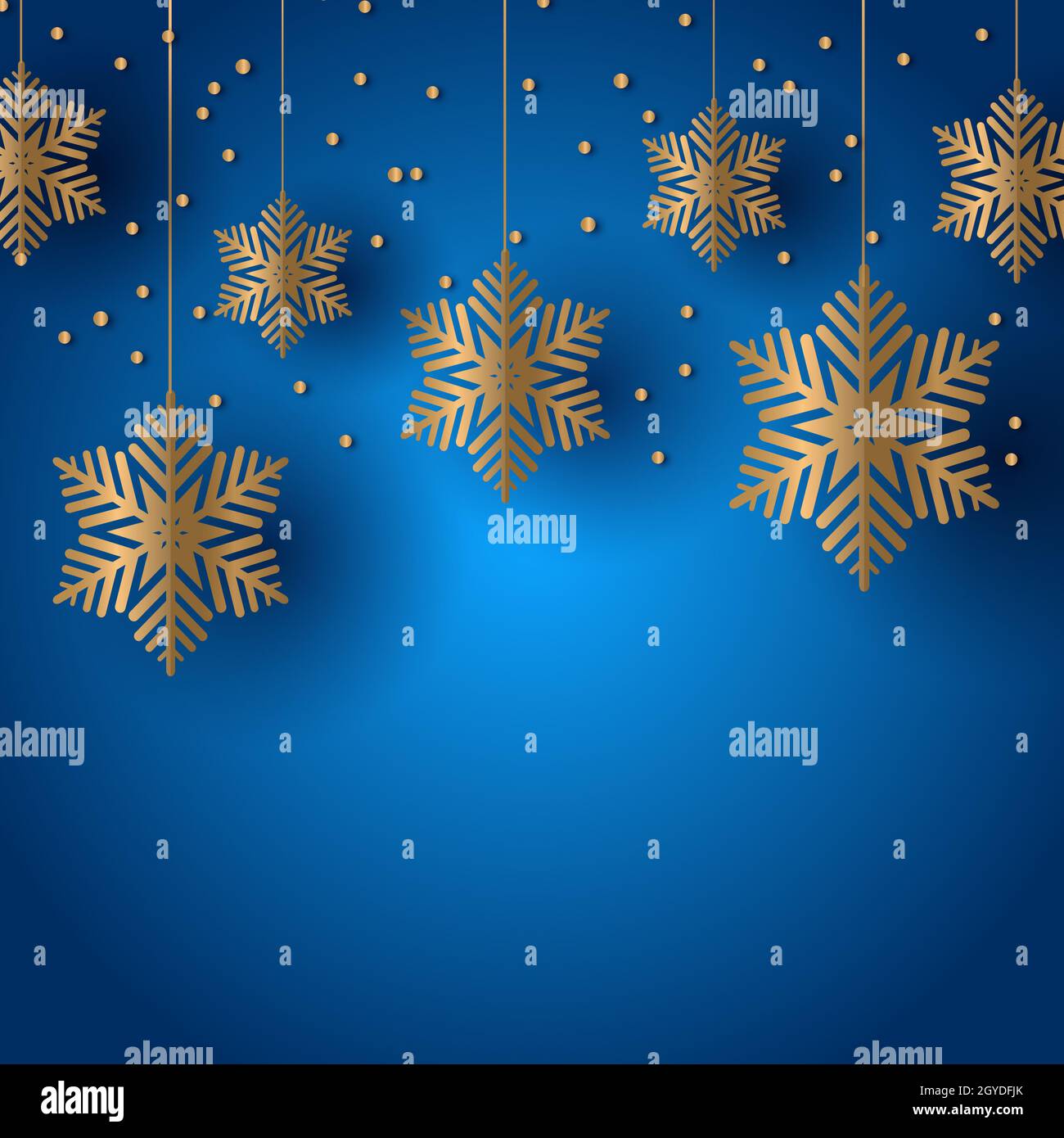 Christmas background with hanging snowflakes design Stock Photo - Alamy