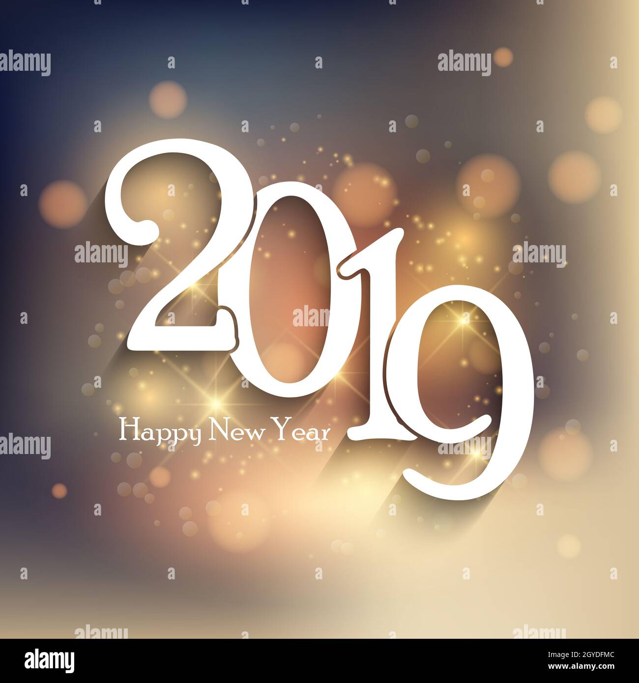 Happy New Year background with bokeh lights and sparkles Stock Photo ...