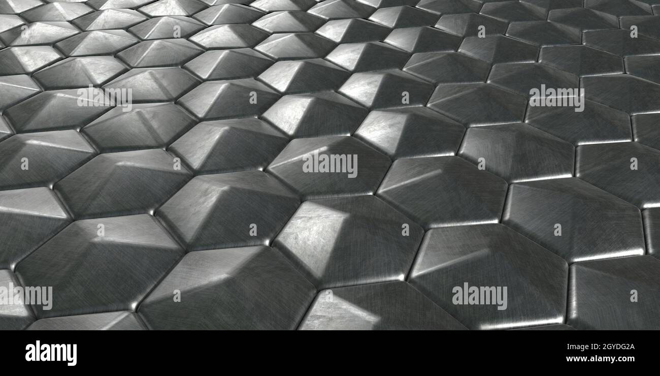 Render of 3D Geometric Abstract Hexagonal Wallpaper Background Stock ...