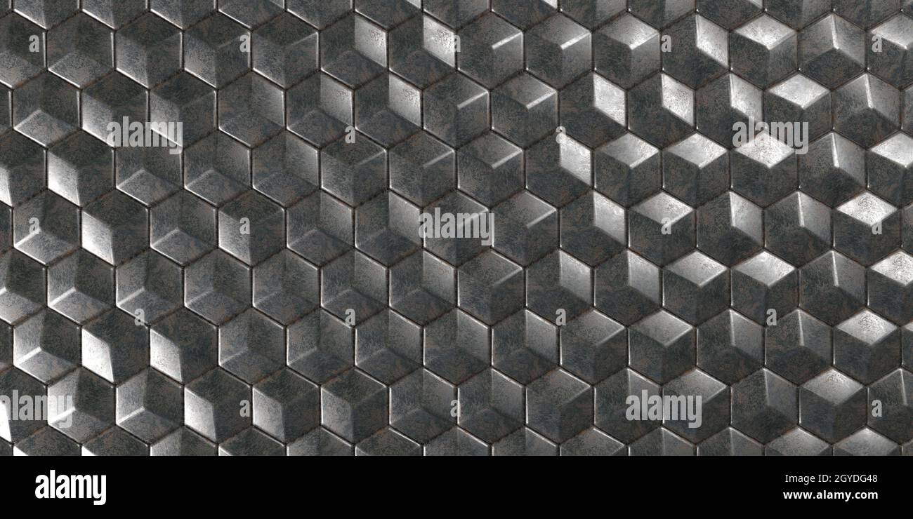 Render of 3D Geometric Abstract Hexagonal Wallpaper Background Stock ...