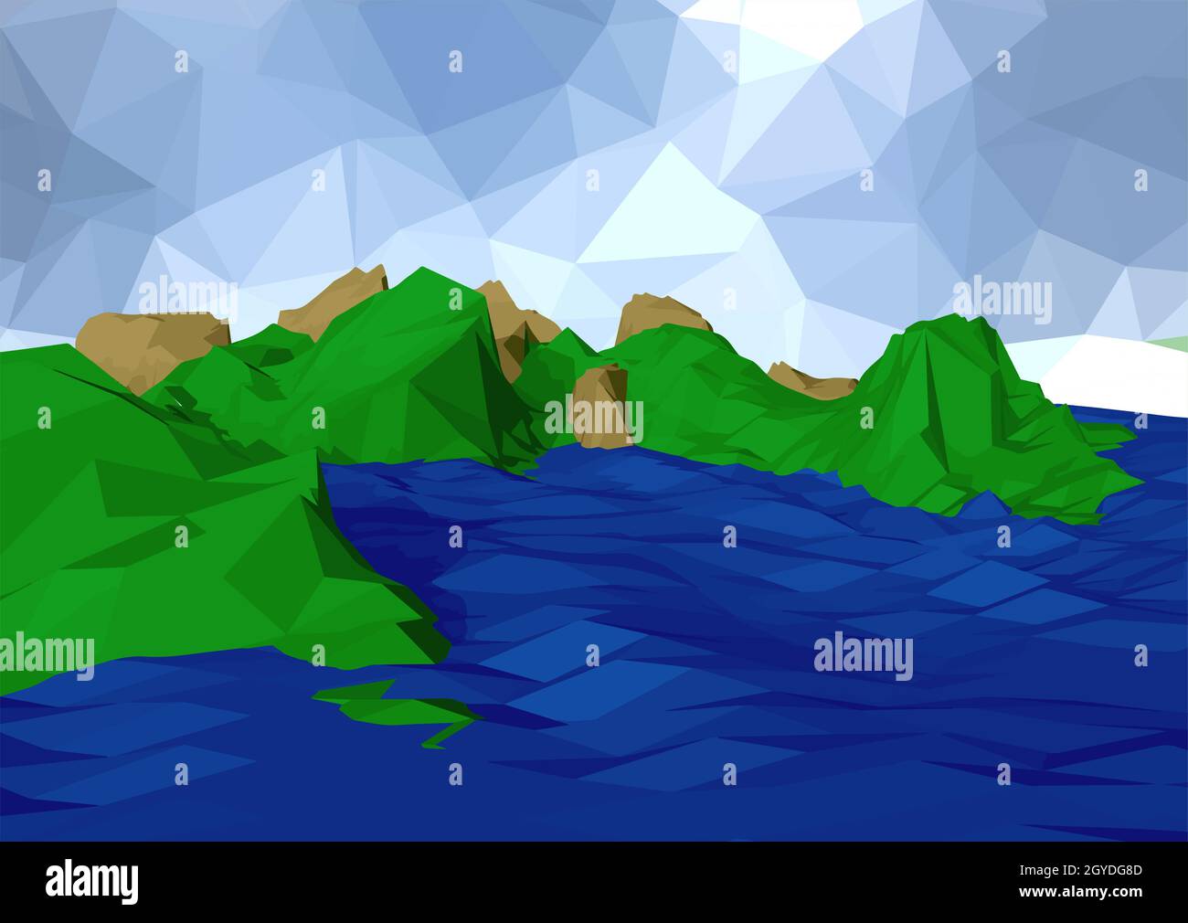 Abstract landscape background with a modern low poly design Stock Photo ...