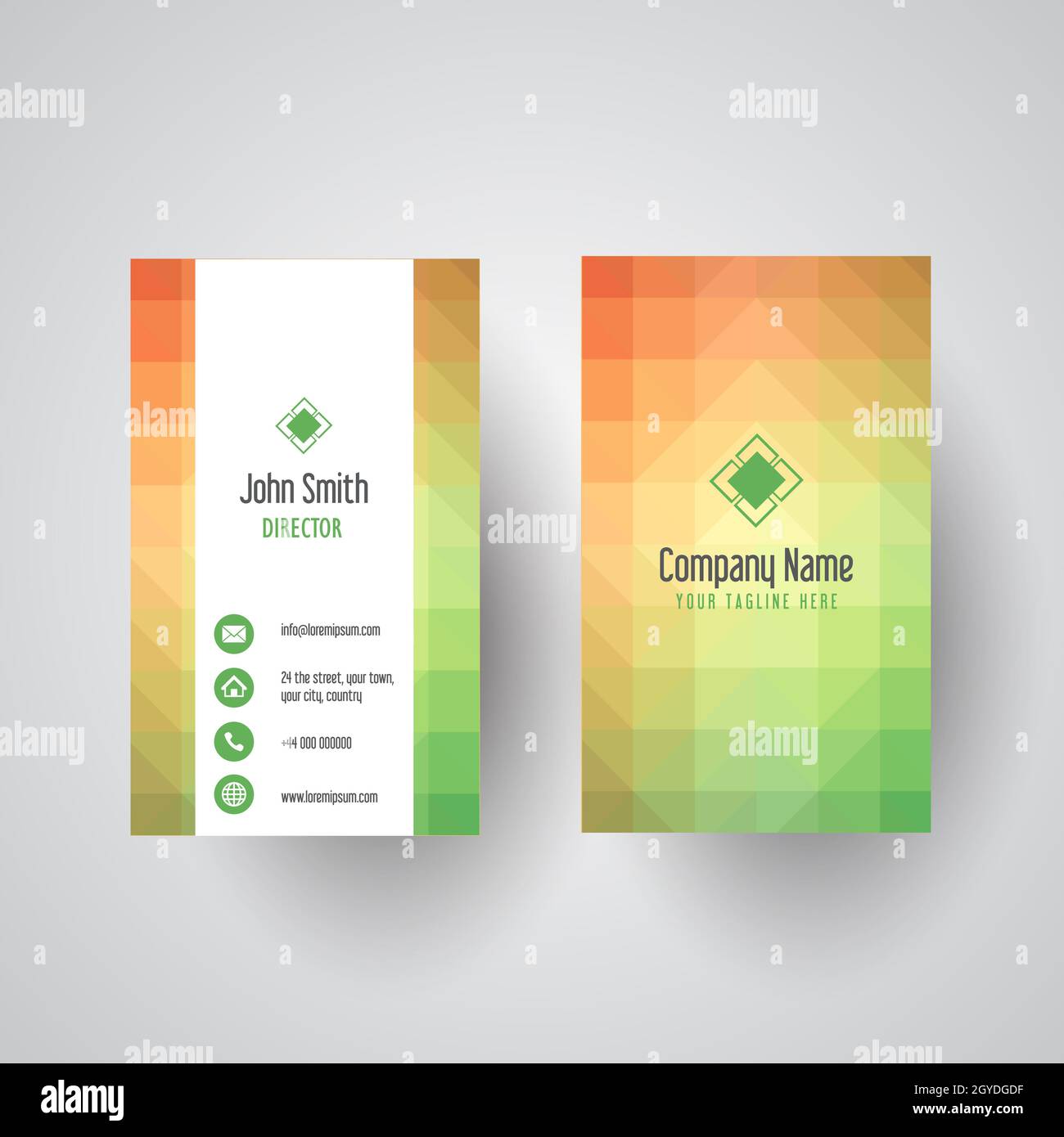 Business card with a low poly design Stock Photo - Alamy