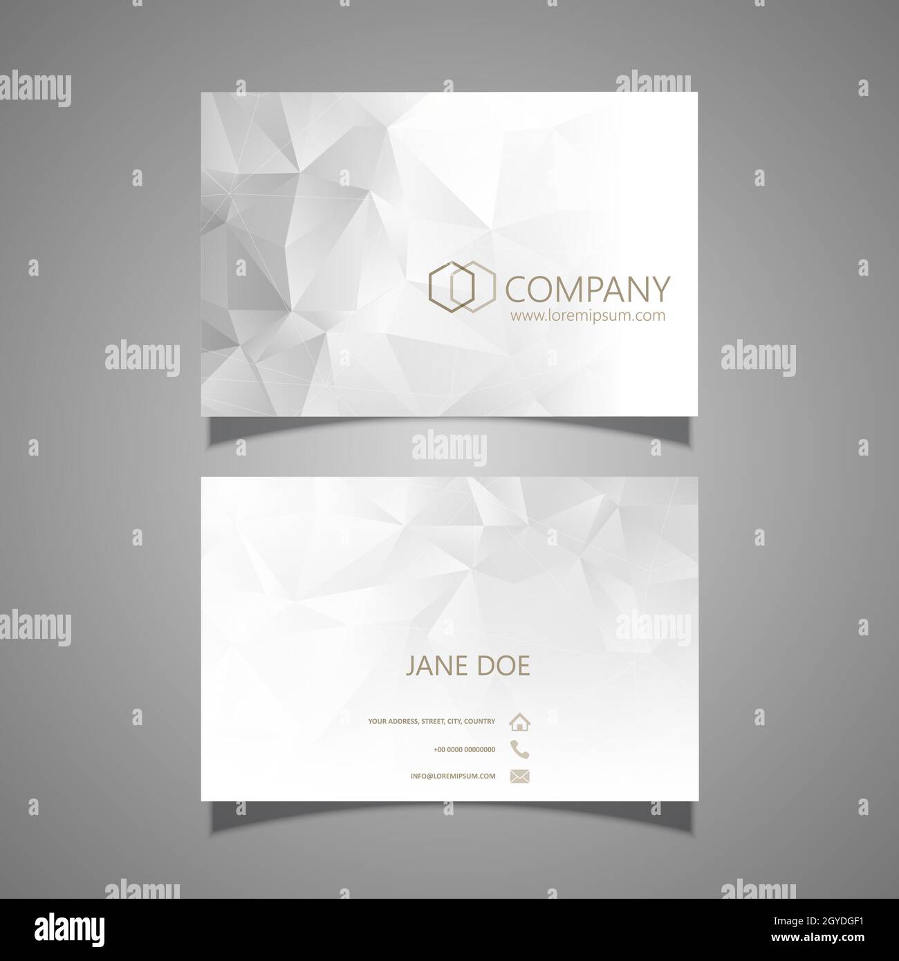 Business card template with a low poly design Stock Photo - Alamy