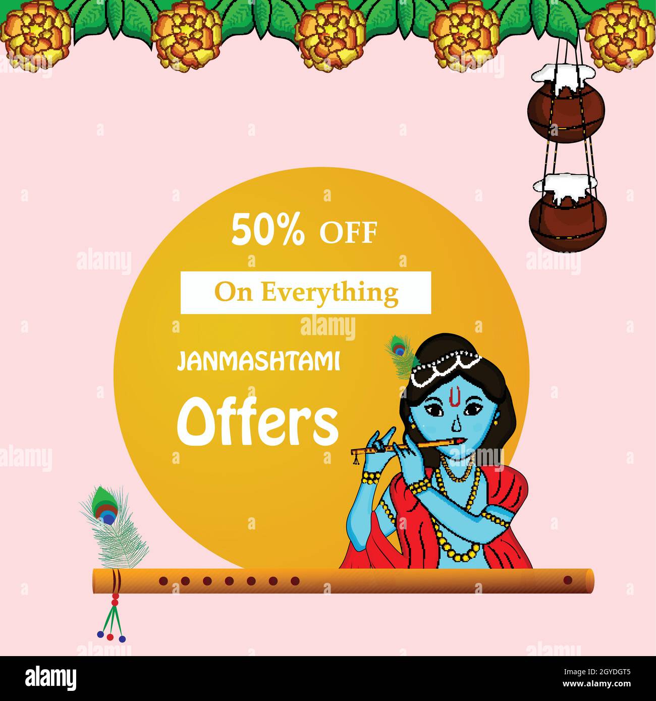 Hindu festival Janmashtami Background Stock Vector Image & Art Alamy