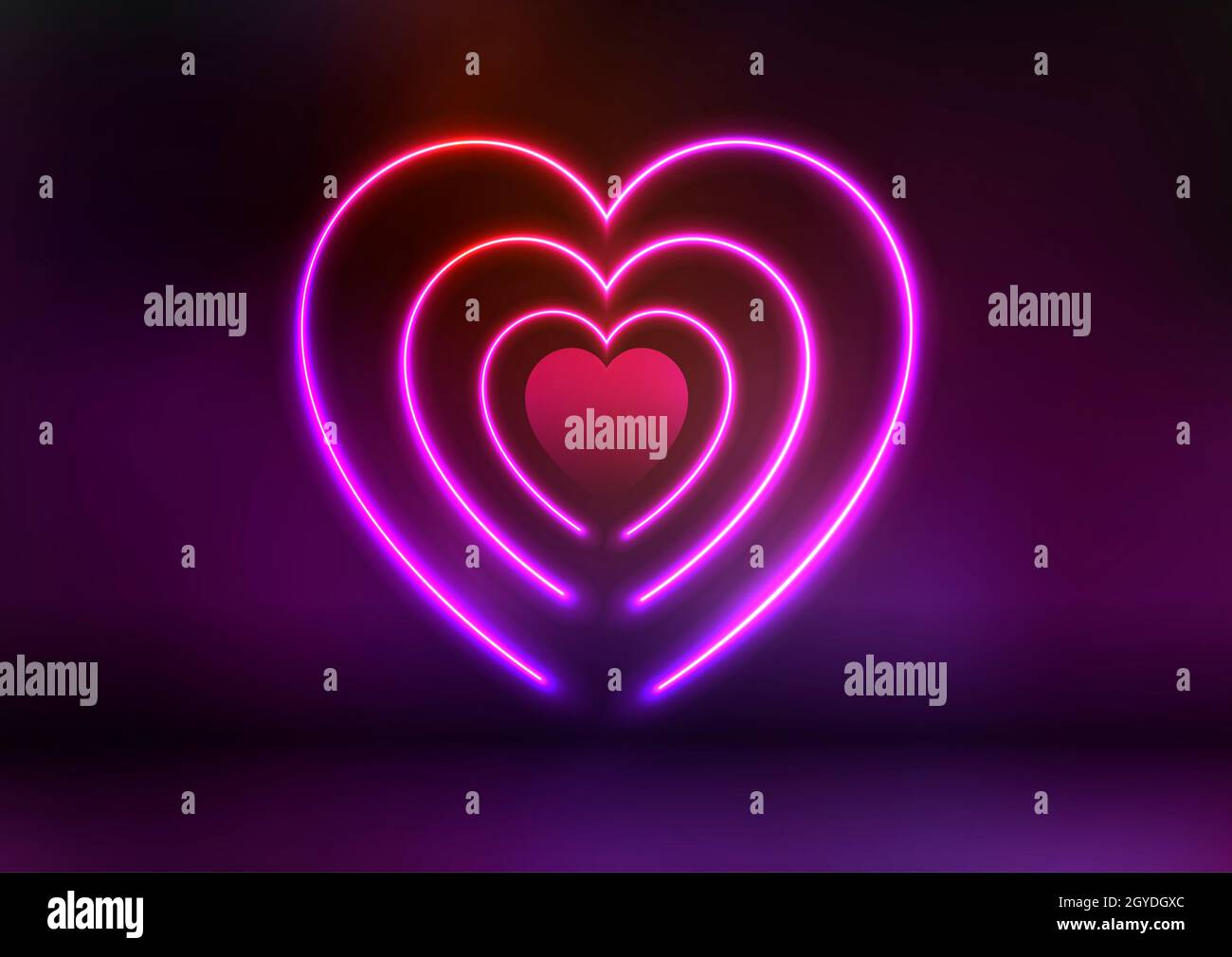 Valentines Day background with neon heart design Stock Photo - Alamy