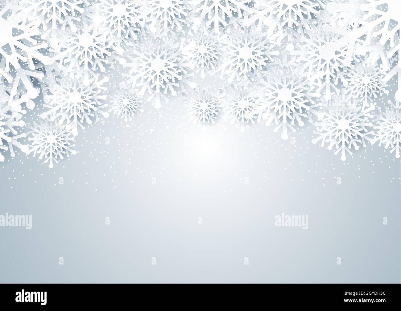 Christmas background with papercut style snowflakes design Stock Photo ...