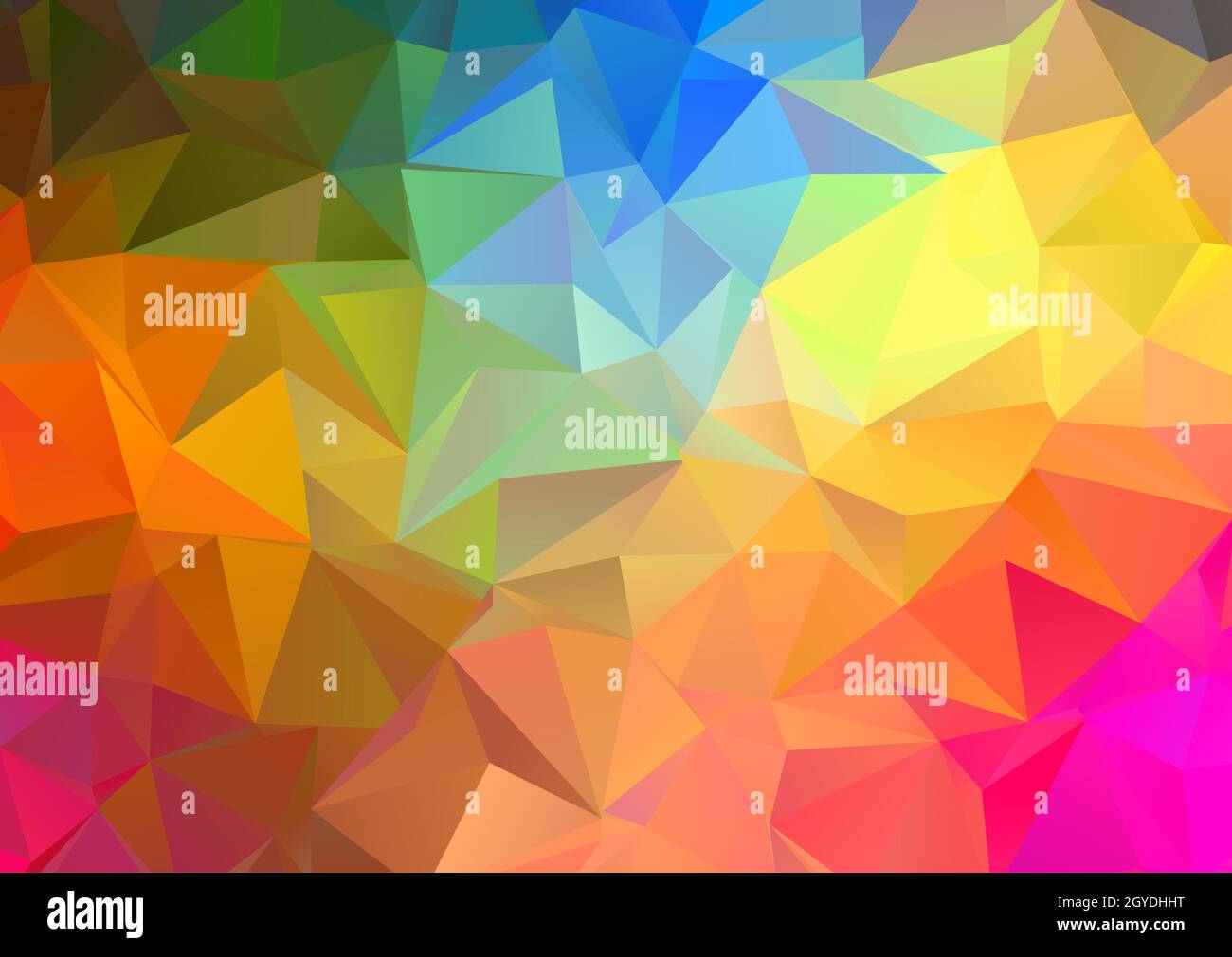 Abstract background with a rainbow coloured low poly abstract design Stock Photo
