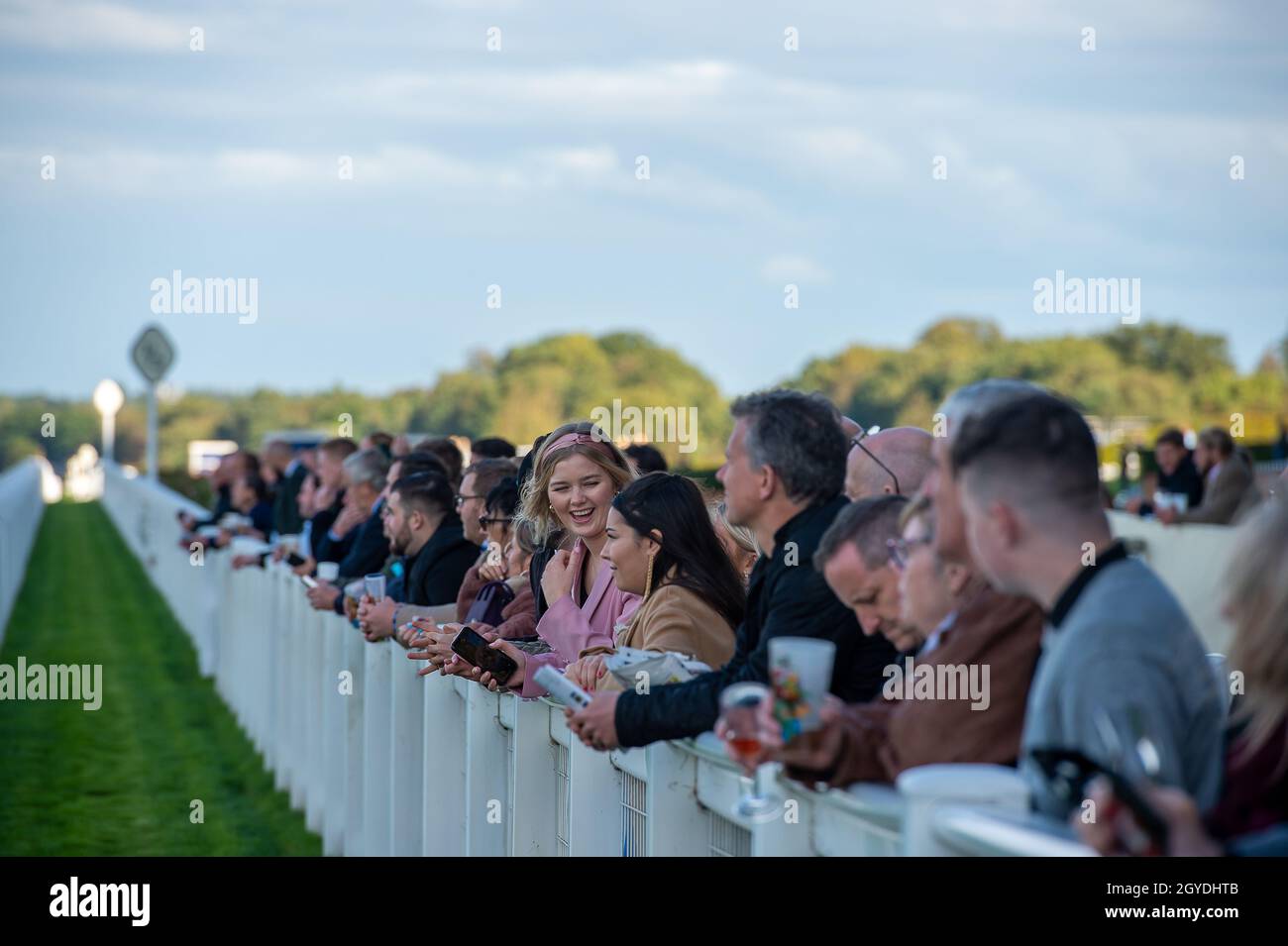 Ascot, Berkshire, UK. 1st October, 2021. Racegoers enjoying their ...