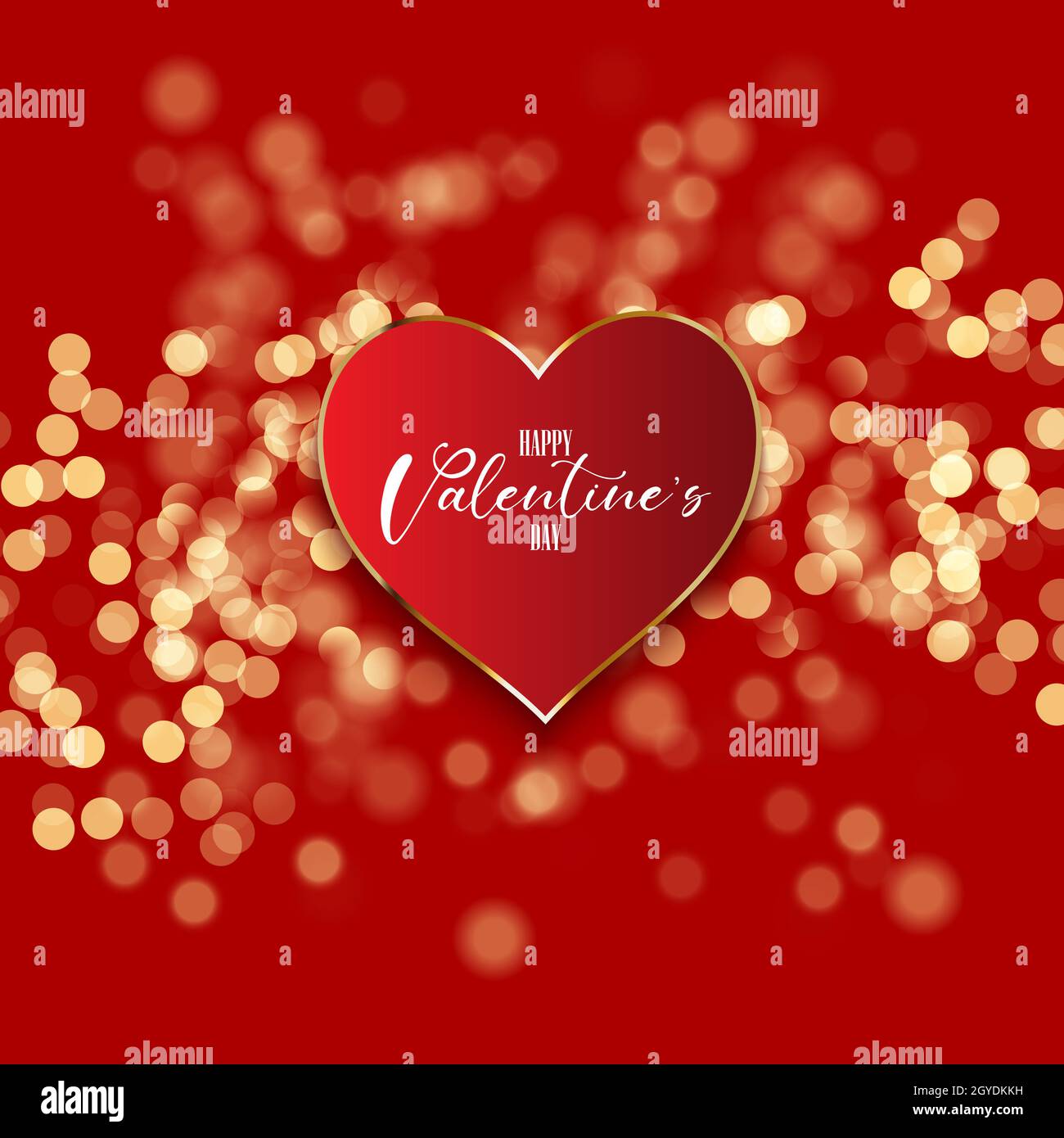 Valentine's day background with heart on a bokeh lights design Stock ...