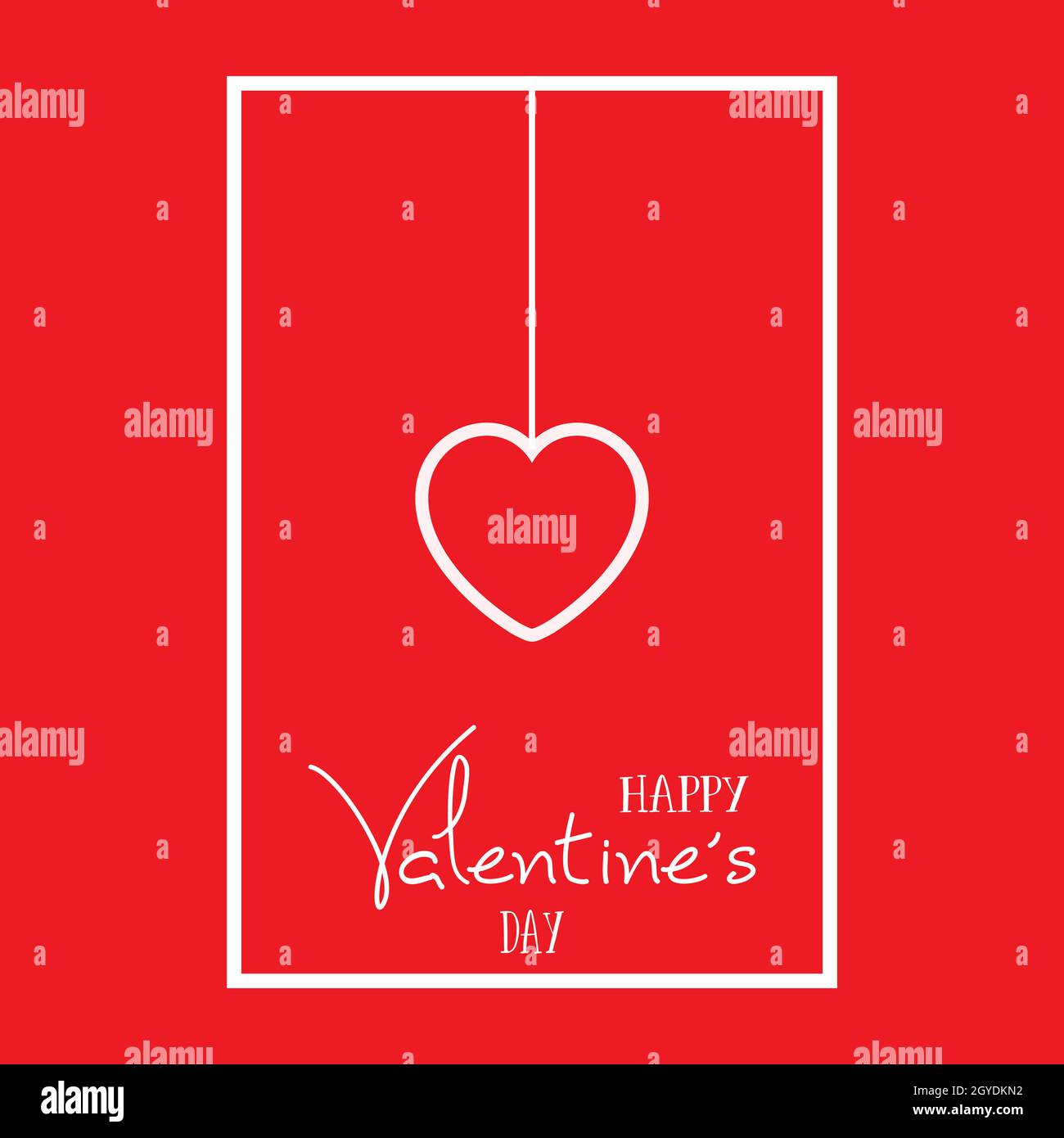 Valentine's Day background with hanging heart design Stock Photo - Alamy