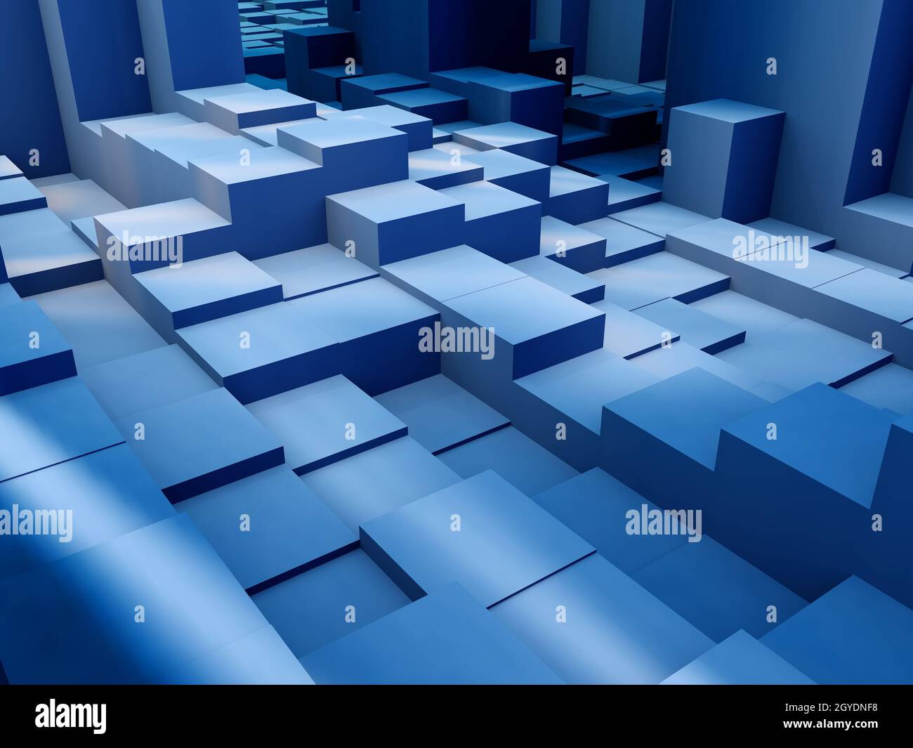 3D render of a background of extruding isometric blocks Stock Photo - Alamy