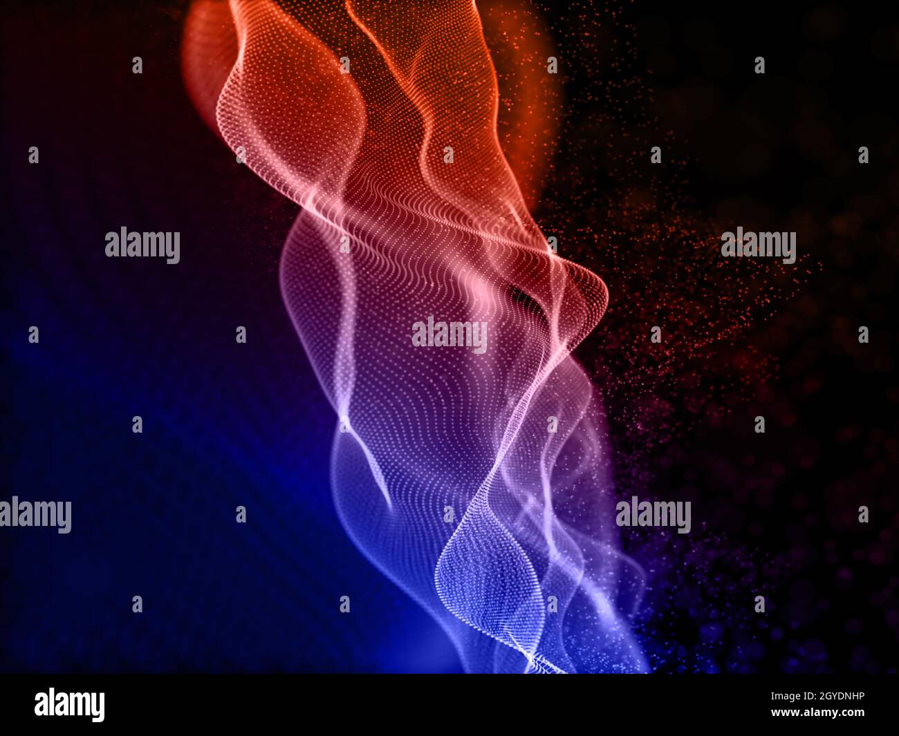 3D render of a colourful background with flowing particles design Stock ...