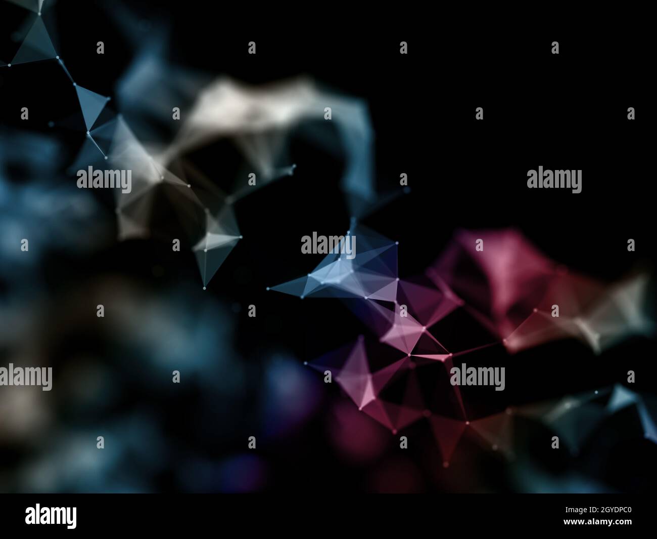 3D render of a futuristic connections background. Low poly design Stock ...