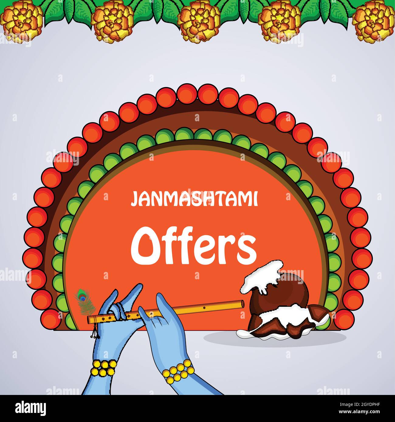 Hindu festival Janmashtami Background Stock Vector