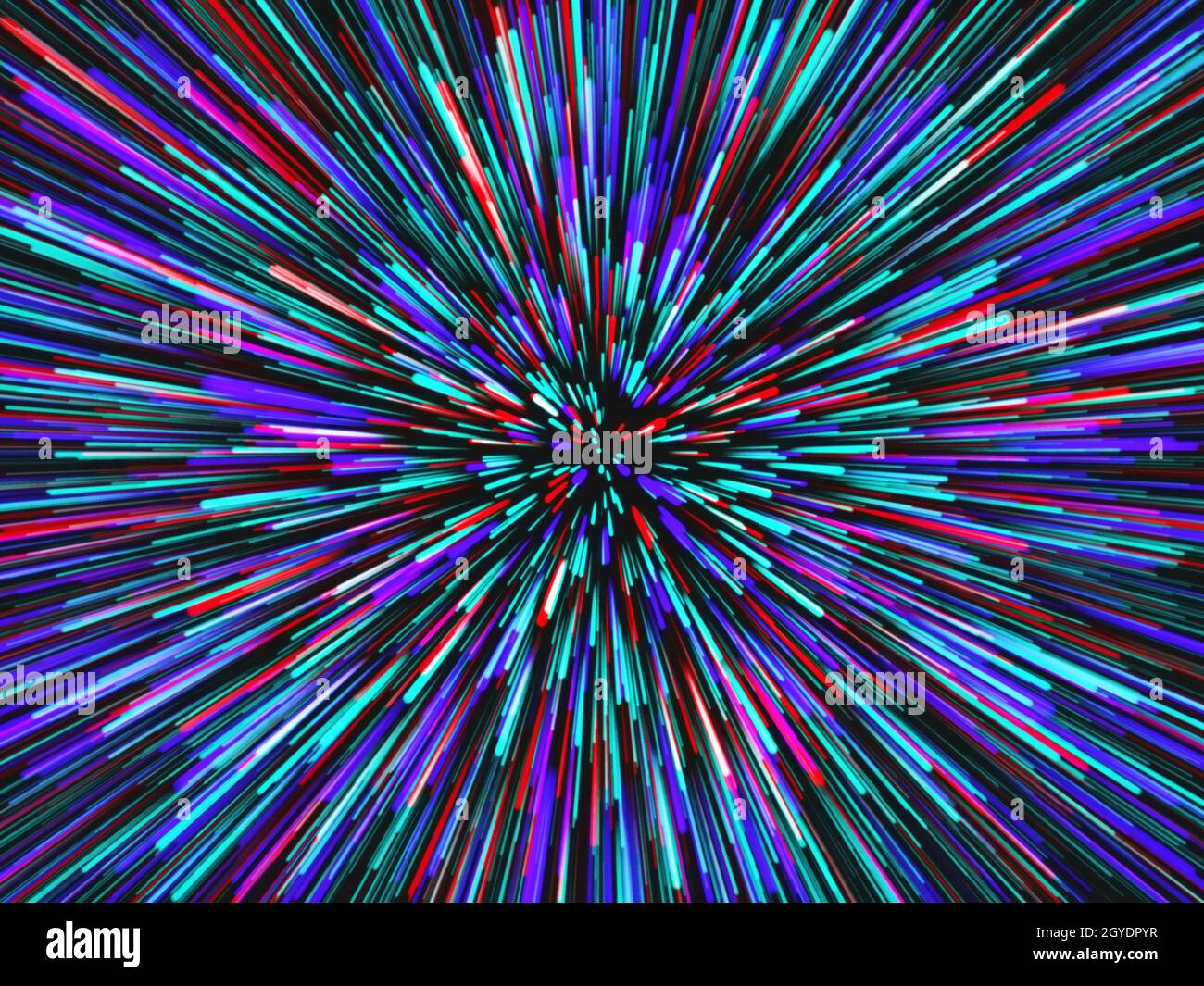 3D render of a hyperspace zoom effect background Stock Photo