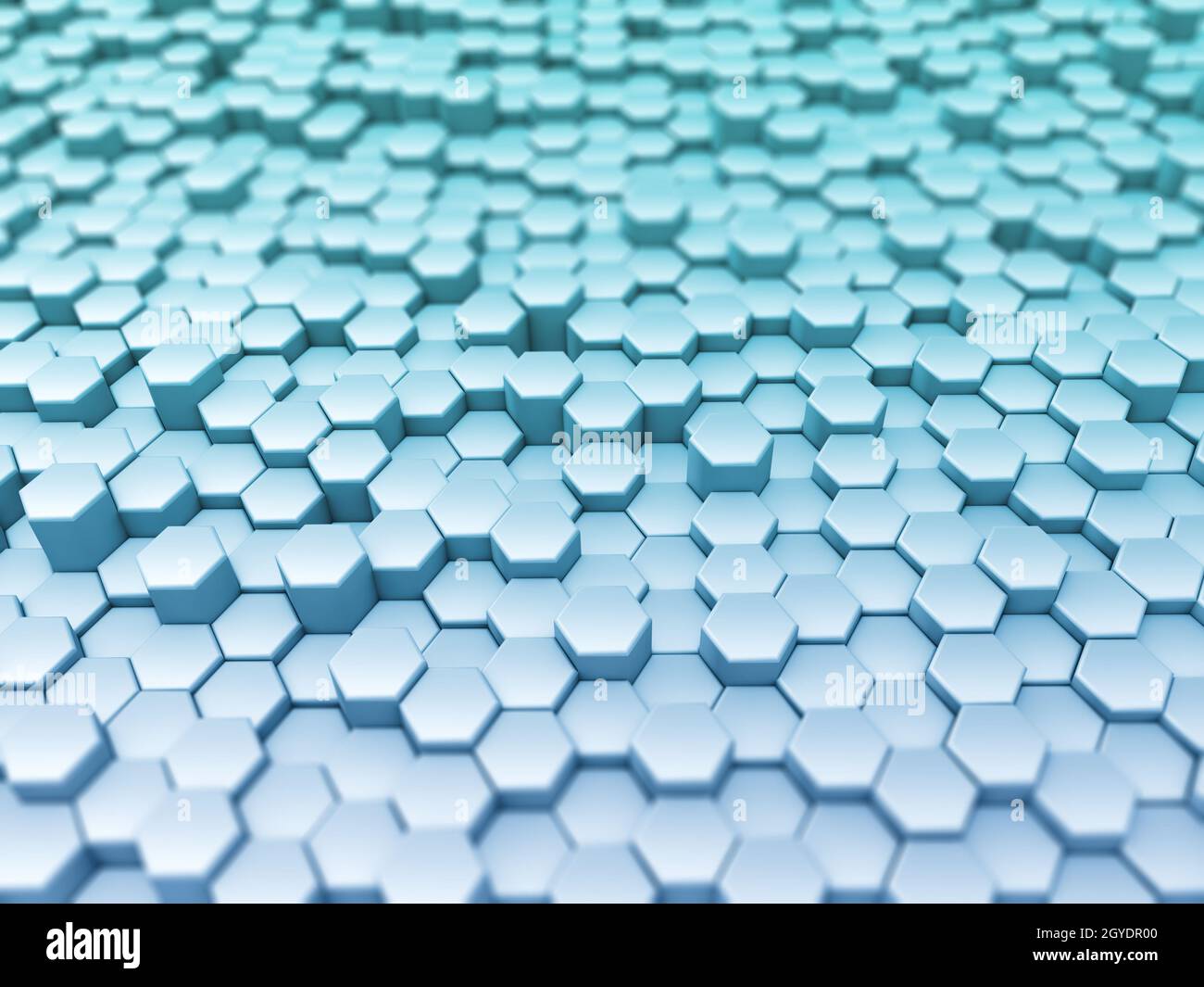 3D render of a landscape of extruding hexagons Stock Photo - Alamy