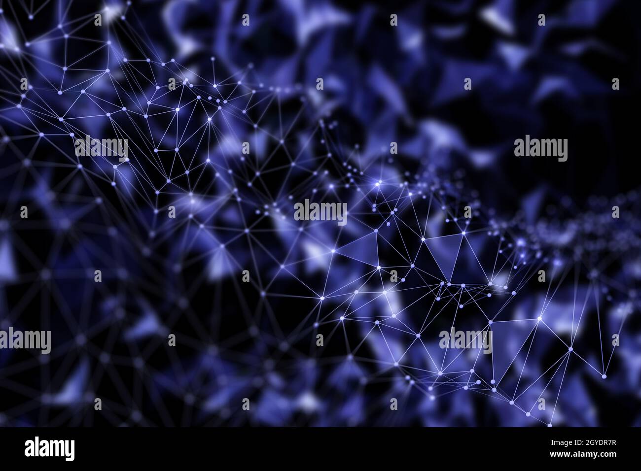 3D render of a low poly background with connecting lines and dots Stock ...