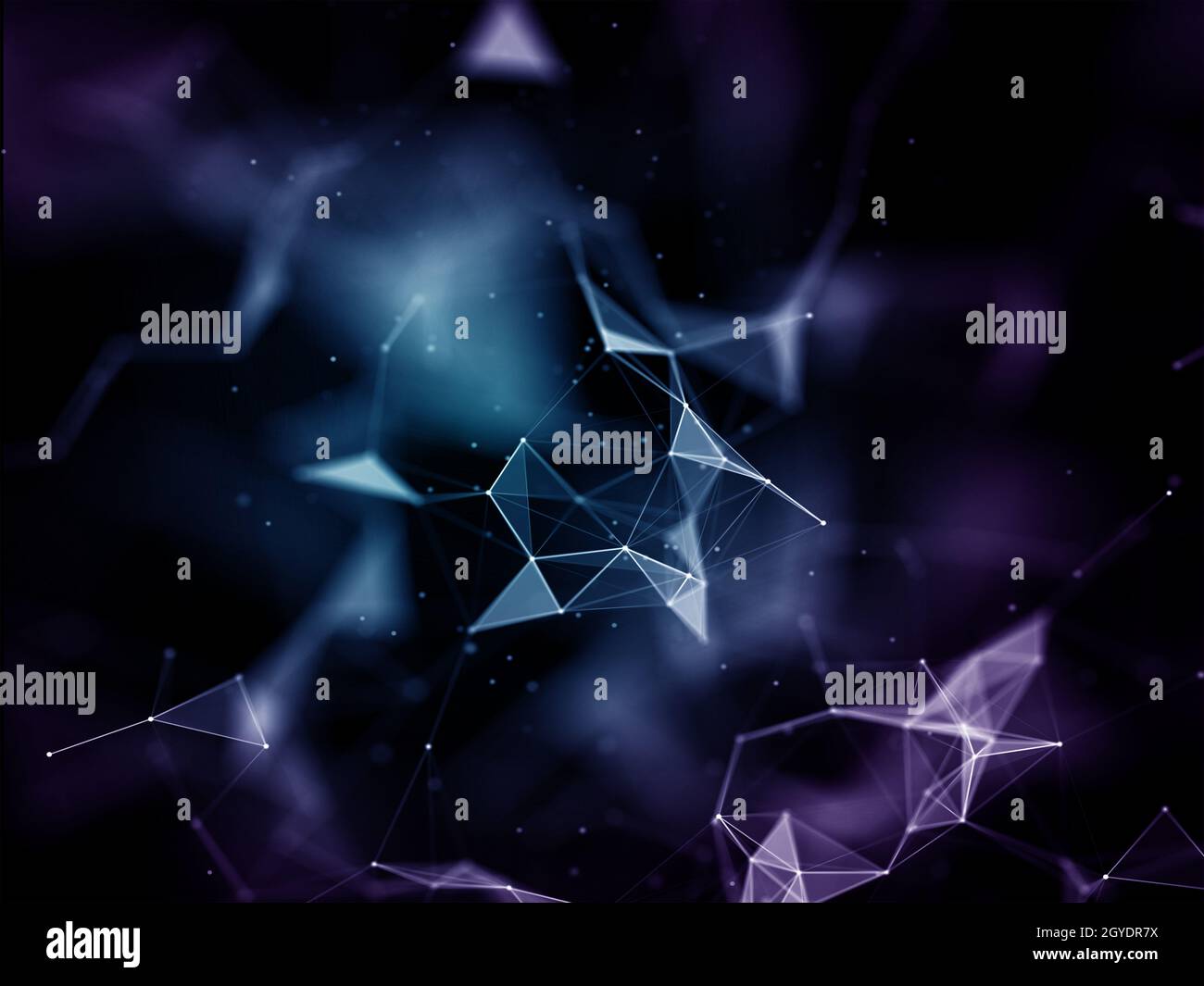 3D render of a low poly network communications design background Stock ...