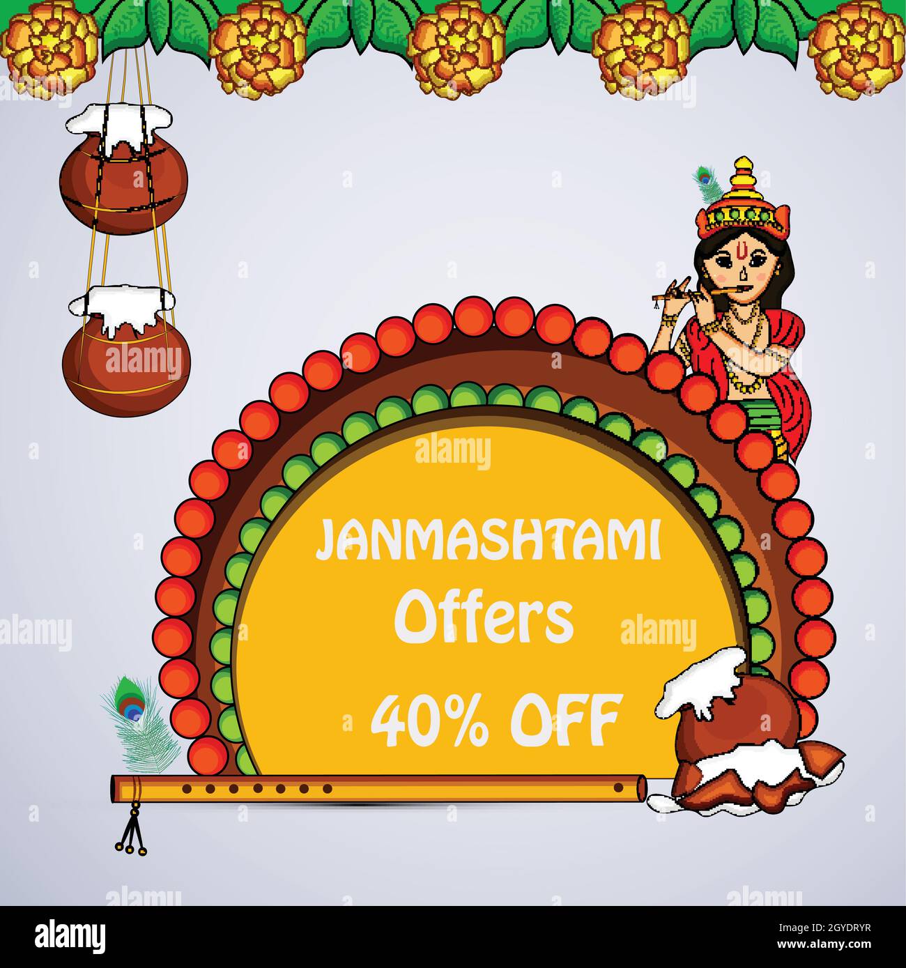 Hindu festival Janmashtami Background Stock Vector Image & Art - Alamy