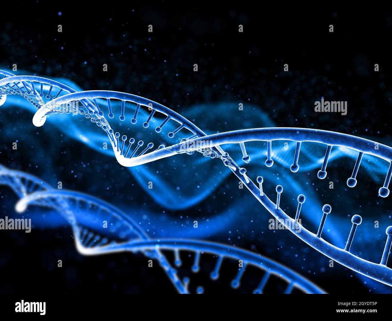 3D render of a medical background with DNA strand on abstract design ...