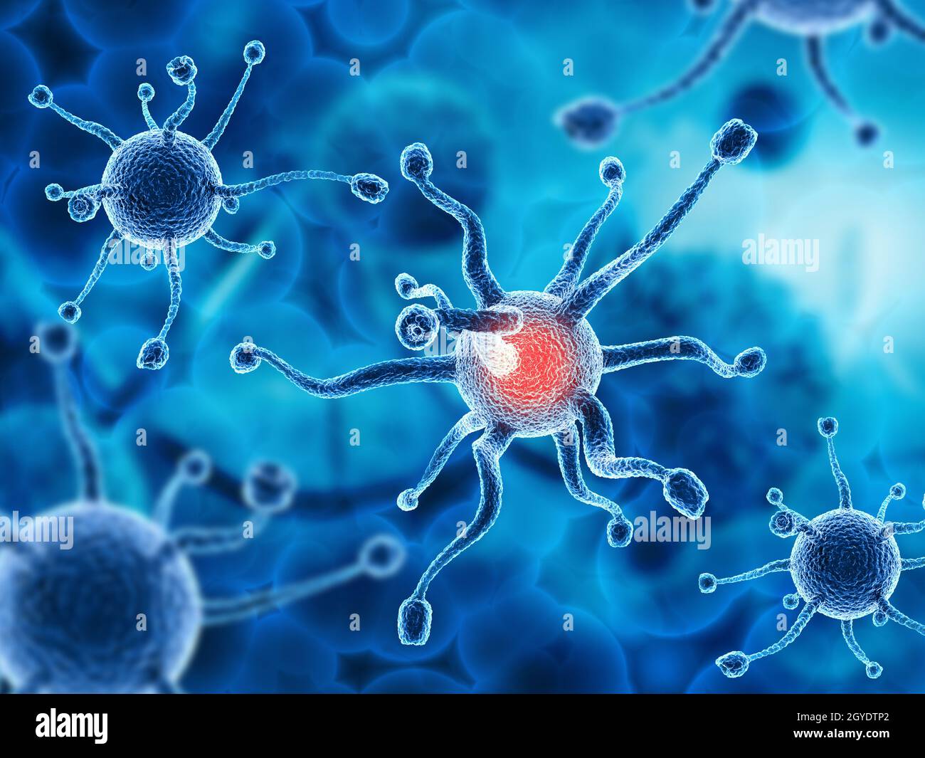 3D render of a medical background with abstract virus cells Stock Photo ...