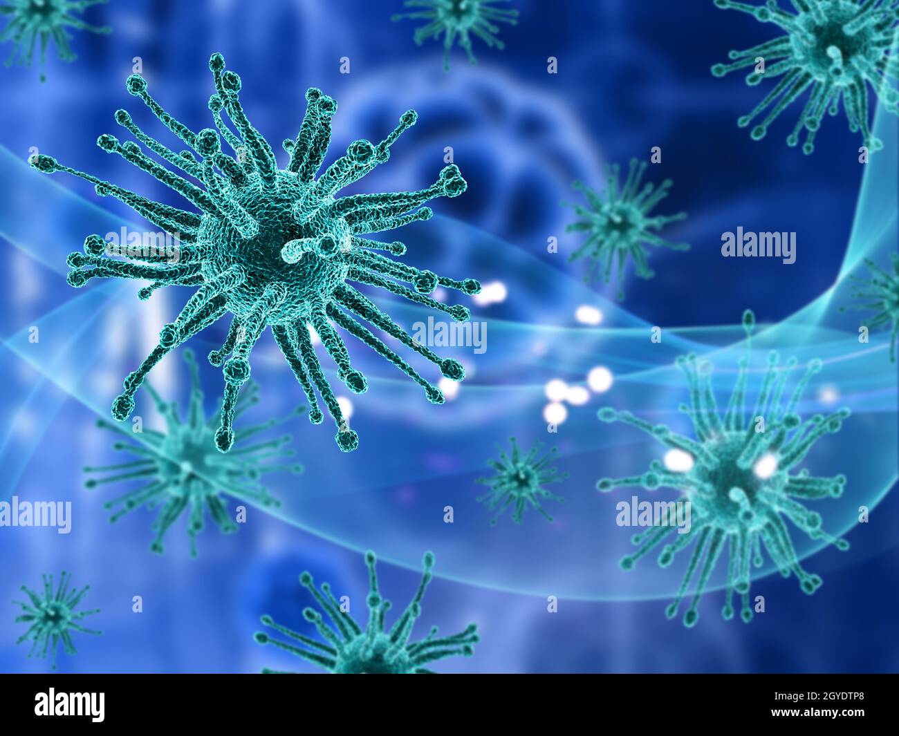 3D render of a medical background with abstract virus cells Stock Photo ...