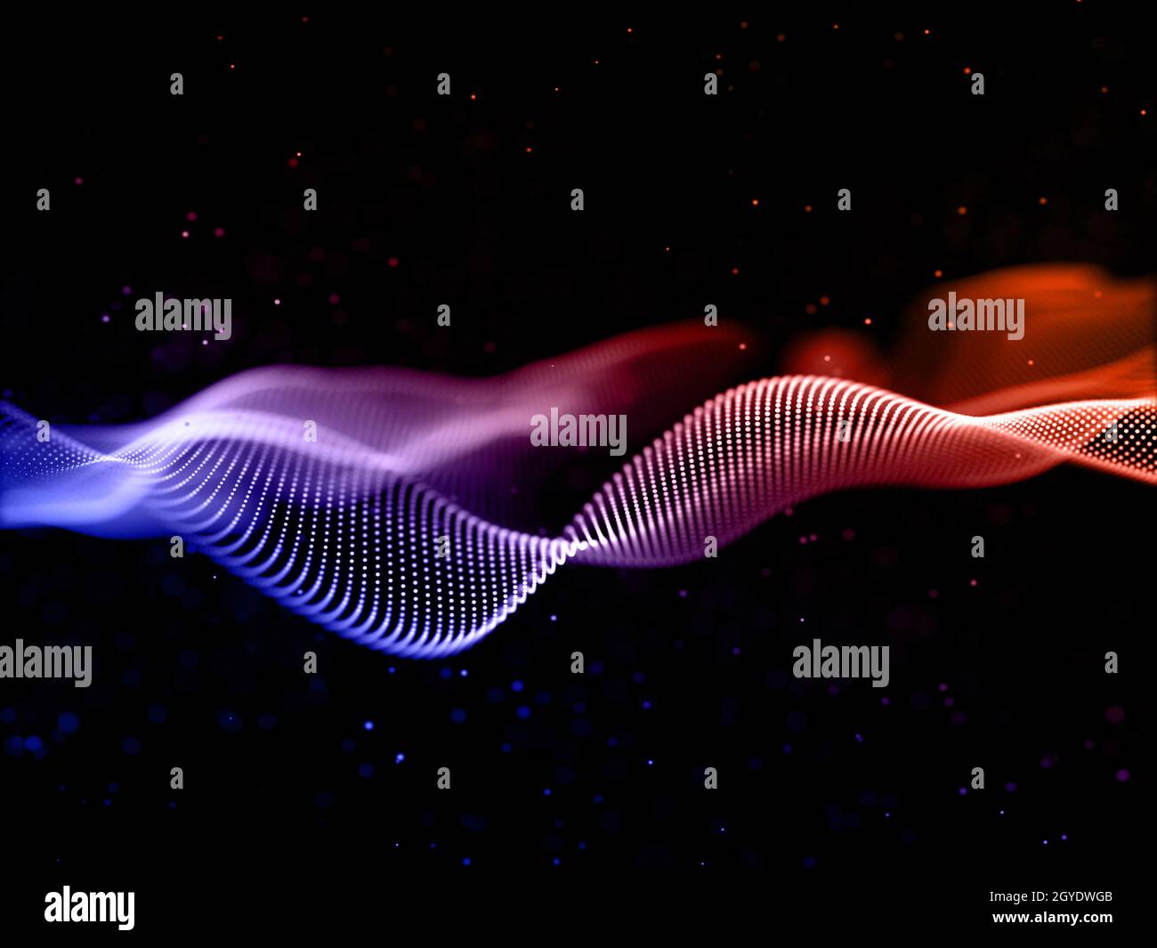 3D render of a modern background with flowing cyber particles Stock ...