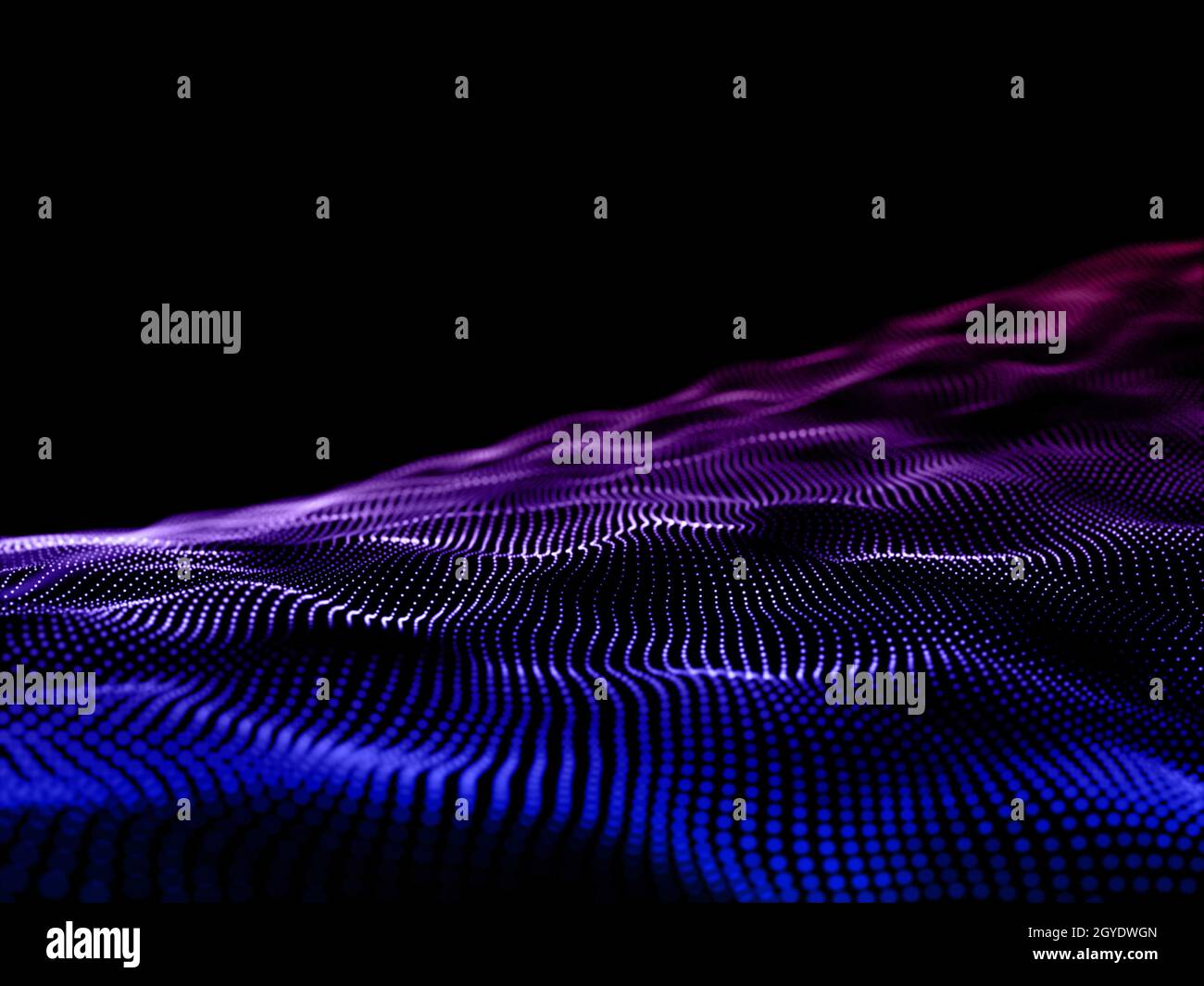 3D render of a modern background with flowing particles. Network ...