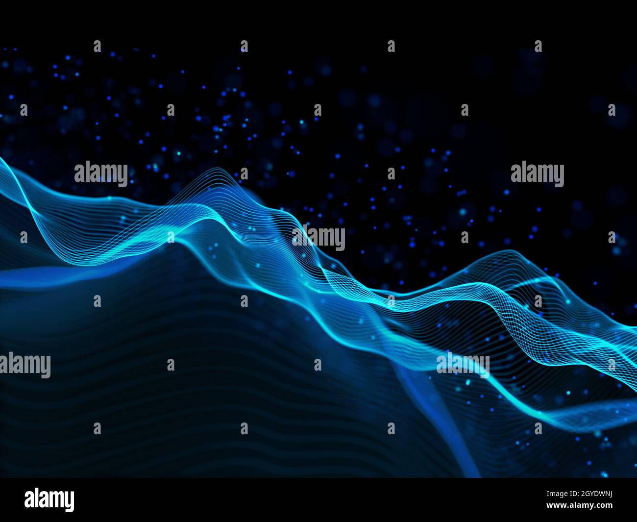 3D render of a modern technology background with flowing lines and ...