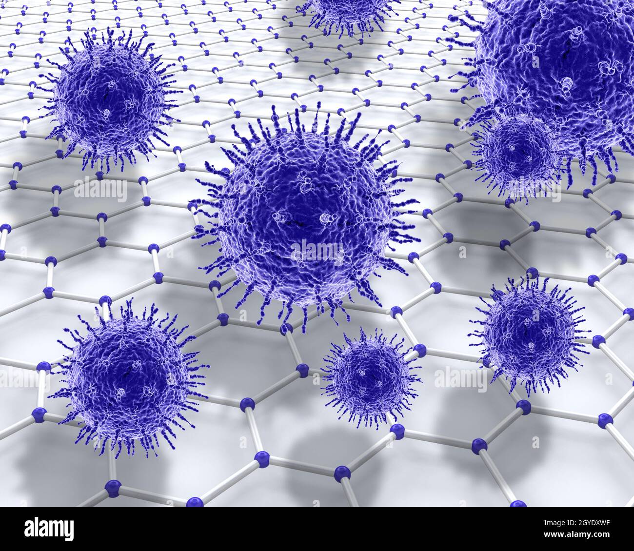 3D render of a virus cells on a molecule background Stock Photo - Alamy