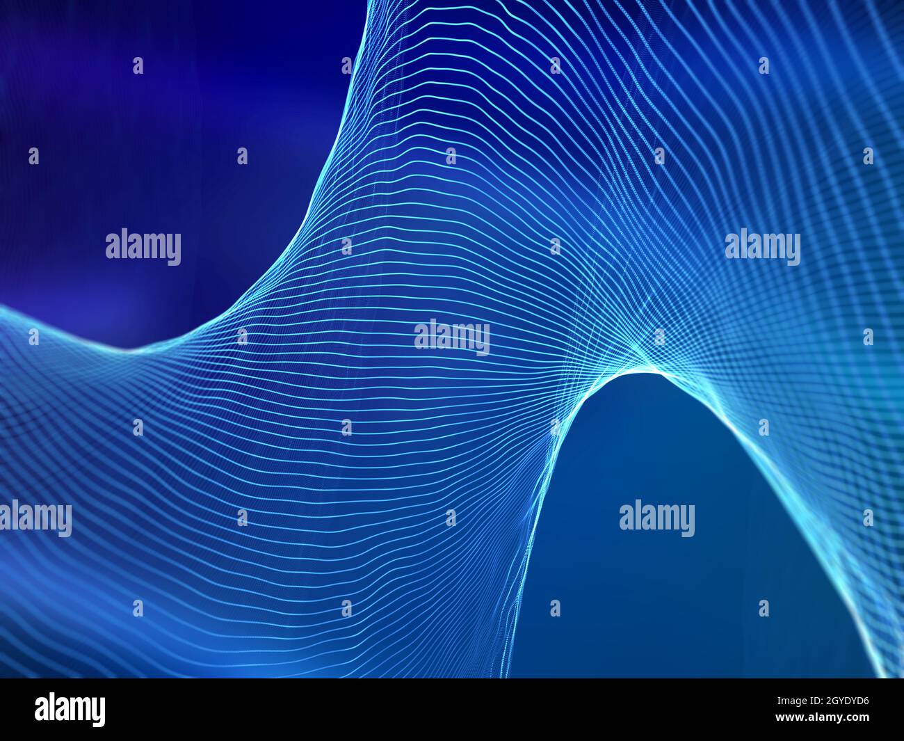 3D render of abstract sound waves. Digital technology background Stock ...