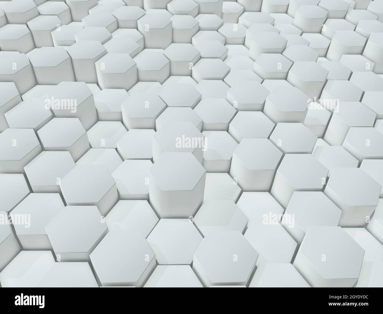 3D render of an abstract background of extruding white hexagons Stock ...