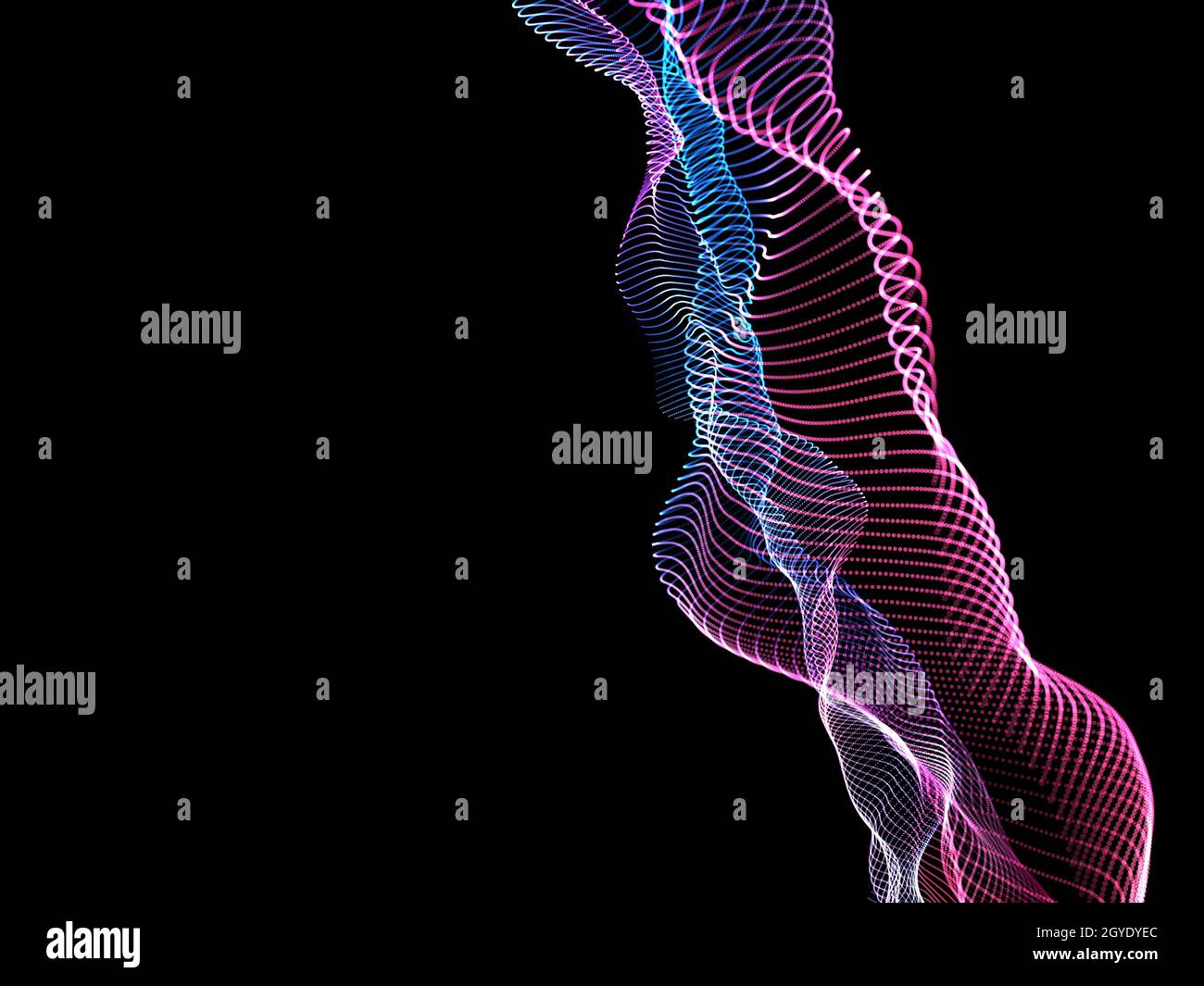 3D render of an abstract background of flowing lines and particles ...
