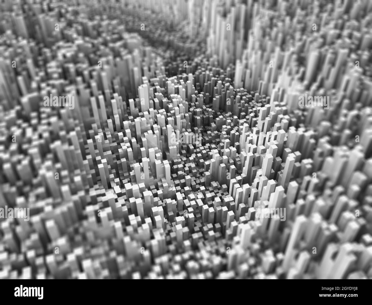 3D render of an abstract background with extruding isometric cubes ...