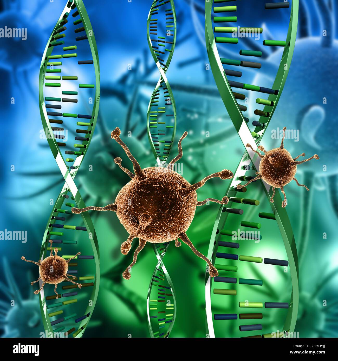 3D render of abstract virus cells on medical background Stock Photo - Alamy