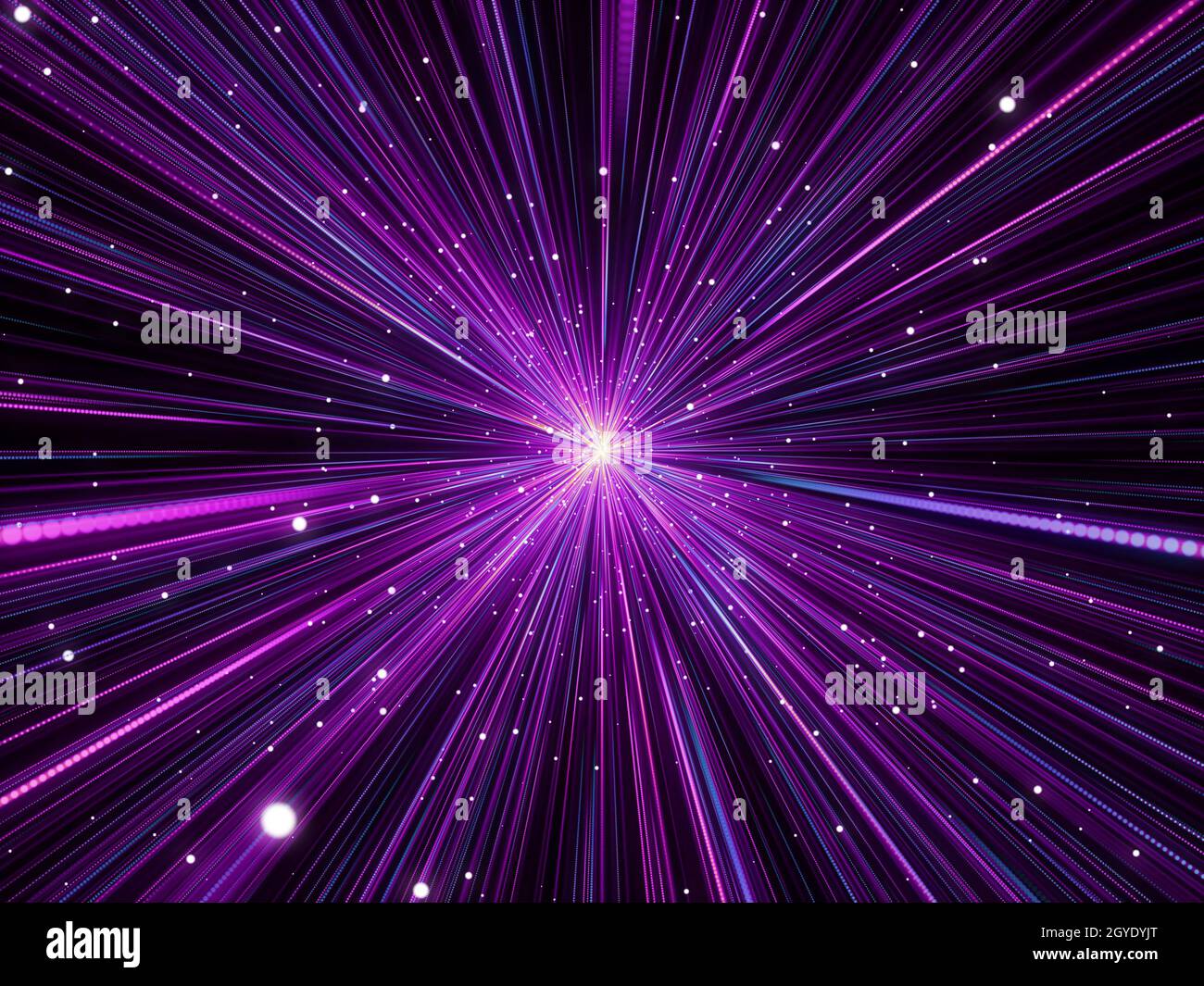 3D render of an abstract background with hyperzoom space effect Stock Photo