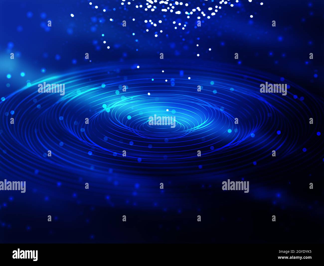 3D render of an abstract background with flowing lines and bokeh lights ...