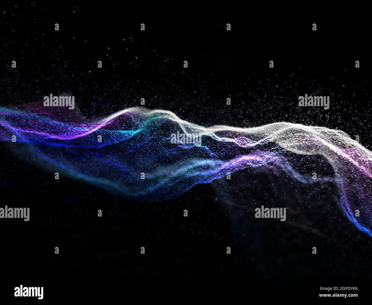 3D render of an abstract background with flowing particle design Stock ...