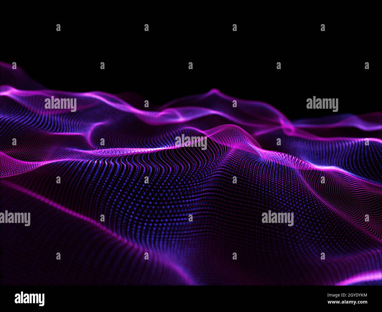 3D render of an abstract background with flowing particles Stock Photo ...
