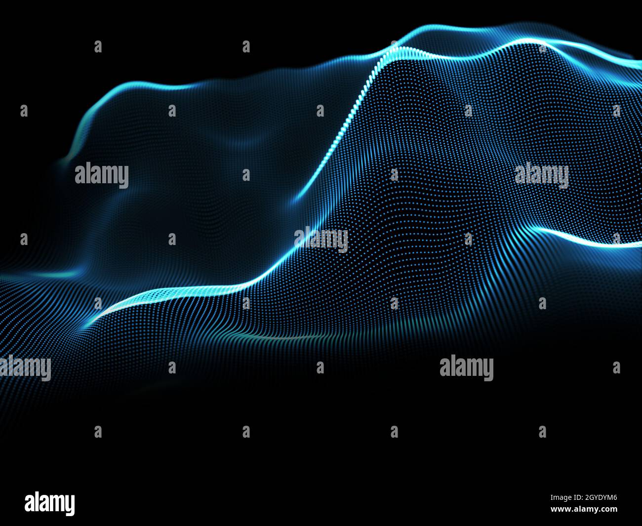 3D render of an abstract background with glowing particles Stock Photo ...