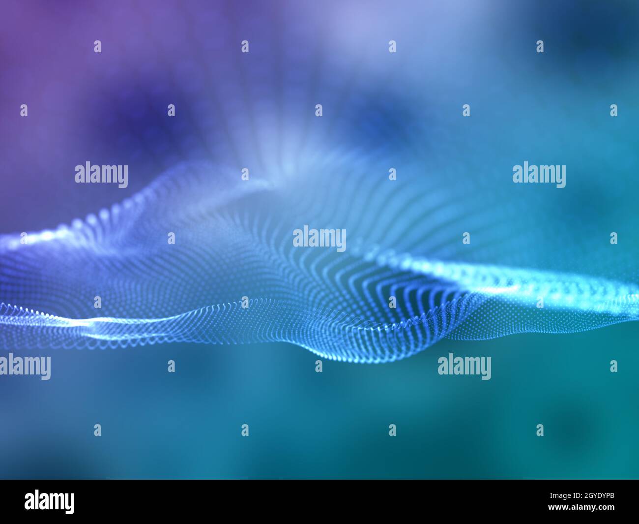 3D render of an abstract communications background with flowing cyber ...