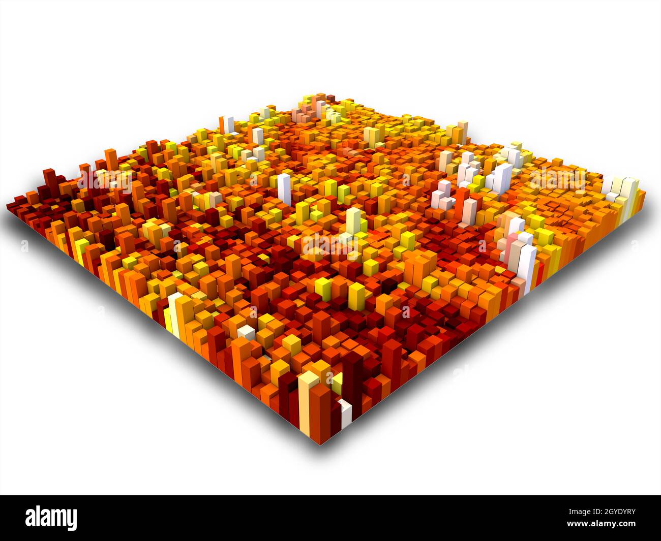 3D render of an abstract landscape of extruding cubes Stock Photo - Alamy